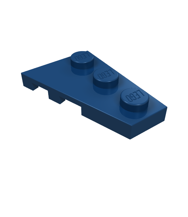 LEGO - Wig, plaat 3 x 2 rechts - Dark Blue | N