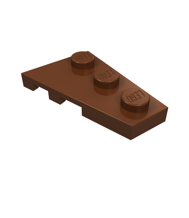 LEGO - Wig, plaat 3 x 2 rechts - Reddish Brown | N
