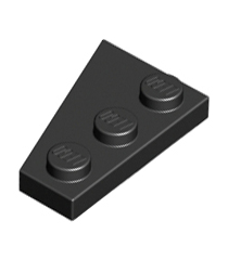 LEGO - Wig, plaat 3 x 2 rechts - Black | N - Thumbnail