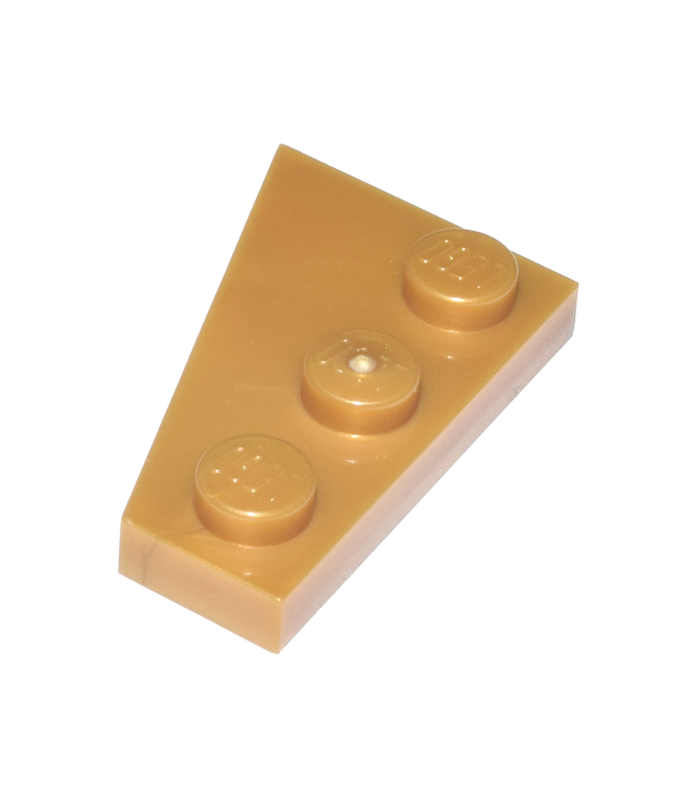 LEGO - Wig, plaat 3 x 2 rechts - Pearl Gold | N