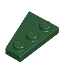 LEGO - Wig, plaat 3 x 2 rechts - Dark Green | N - Thumbnail