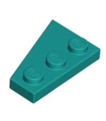 LEGO - Wig, plaat 3 x 2 rechts - Dark Turquoise | N - Thumbnail