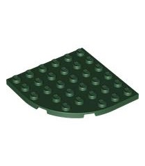 LEGO - Plaat, ronde hoek 6 x 6 - Dark Green | N - Thumbnail