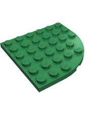 LEGO - Plaat, ronde hoek 6 x 6 - Green | N - Thumbnail