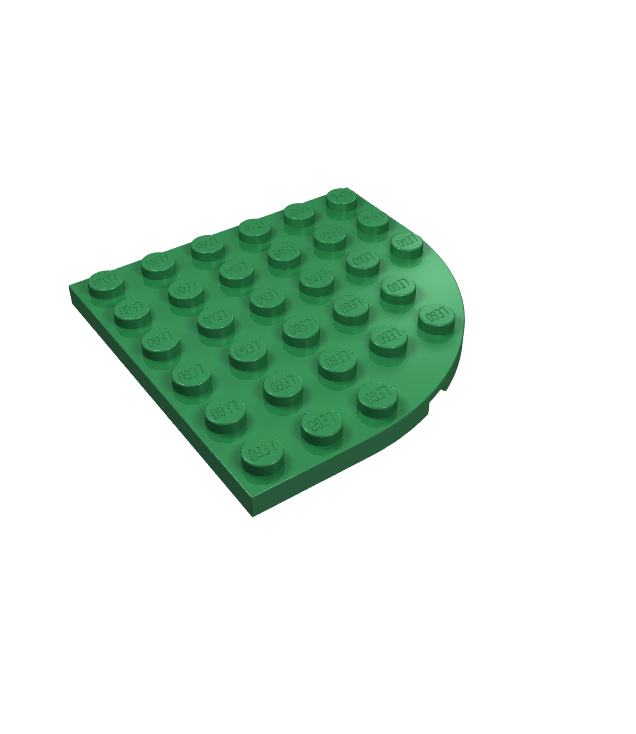 LEGO - Plaat, ronde hoek 6 x 6 - Green | N