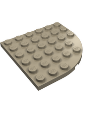 LEGO - Plaat, ronde hoek 6 x 6 - Dark Tan | N - Thumbnail