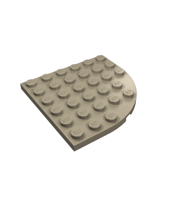 LEGO - Plaat, ronde hoek 6 x 6 - Dark Tan | N