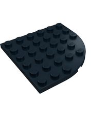 LEGO - Plaat, ronde hoek 6 x 6 - Black | N - Thumbnail