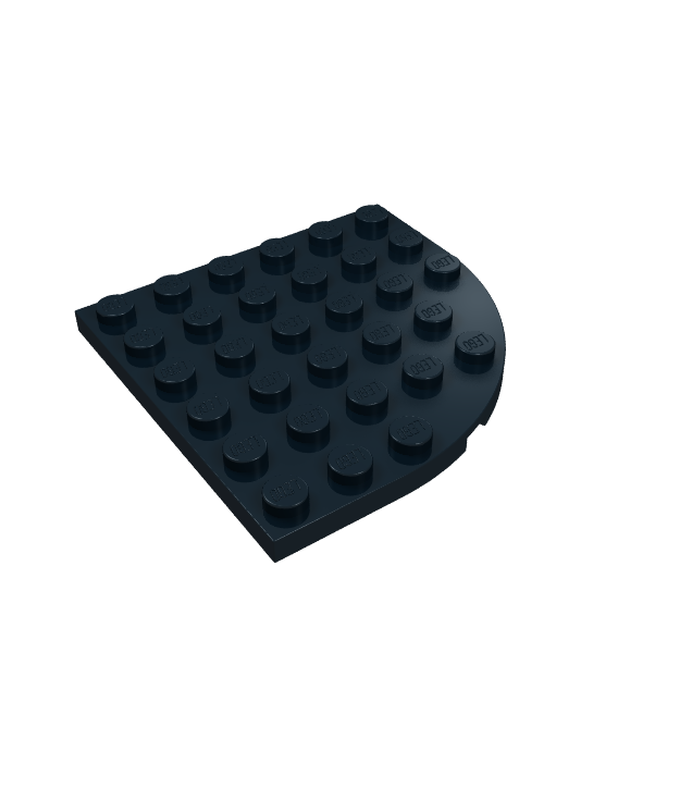 LEGO - Plaat, ronde hoek 6 x 6 - Black | N