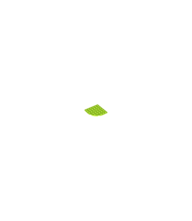 LEGO - Plaat, ronde hoek 6 x 6 - Lime | N