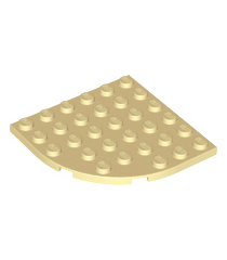 LEGO - Plaat, ronde hoek 6 x 6 - Tan | N - Thumbnail