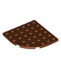 LEGO - Plaat, ronde hoek 6 x 6 - Reddish Brown | N - Thumbnail