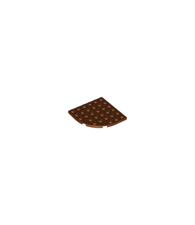 LEGO - Plaat, ronde hoek 6 x 6 - Reddish Brown | N