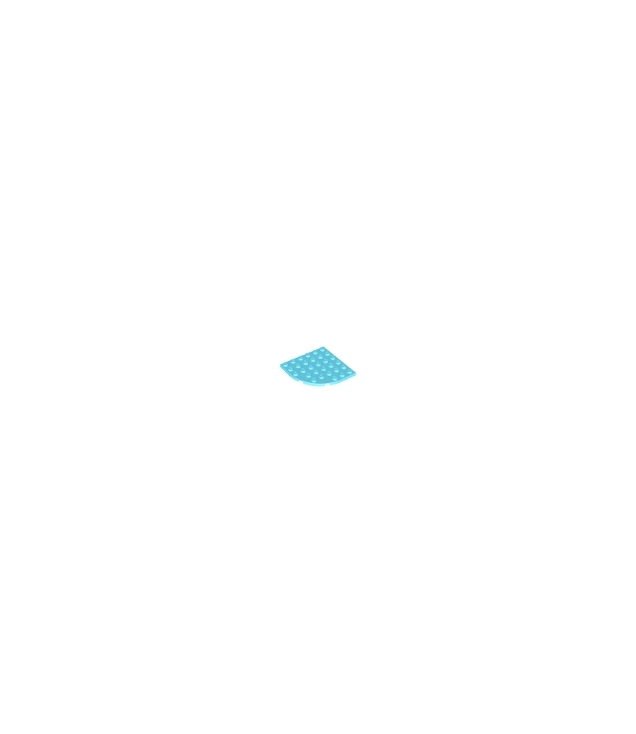 LEGO - Plaat, ronde hoek 6 x 6 - Medium Azure | N