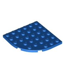 LEGO - Plaat, ronde hoek 6 x 6 - Blue | N - Thumbnail