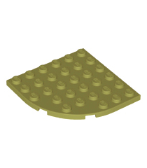 LEGO - Plaat, ronde hoek 6 x 6 - Olive Green | N - Thumbnail