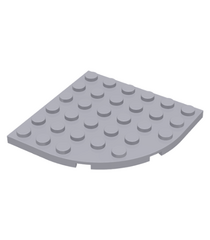 LEGO - Plaat, ronde hoek 6 x 6 - Light Bluish Gray | N - Thumbnail