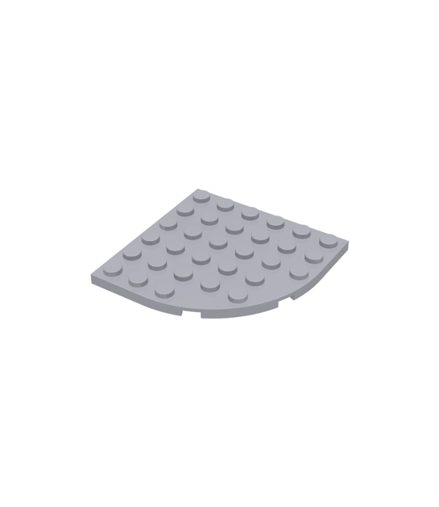 LEGO - Plaat, ronde hoek 6 x 6 - Light Bluish Gray | N