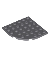 LEGO - Plaat, ronde hoek 6 x 6 - Dark Bluish Gray | N - Thumbnail