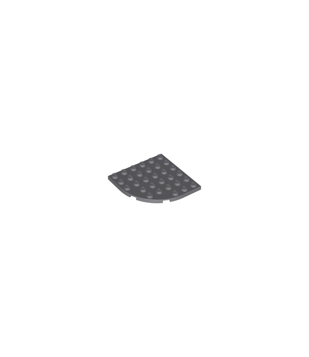 LEGO - Plaat, ronde hoek 6 x 6 - Dark Bluish Gray | N