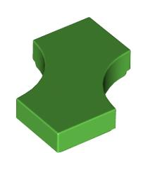 LEGO - Tegel, gemodificeerd 2 x 2 met twee 1 x 1 gebogen uitsparingen (dubbele pijl) - Bright Green | N - Thumbnail