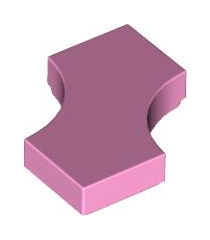 LEGO - Tegel, gemodificeerd 2 x 2 met twee 1 x 1 gebogen uitsparingen (dubbele pijl) - Bright Pink | N - Thumbnail