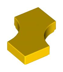 LEGO - Tegel, gemodificeerd 2 x 2 met twee 1 x 1 gebogen uitsparingen (dubbele pijl) - Yellow | N - Thumbnail