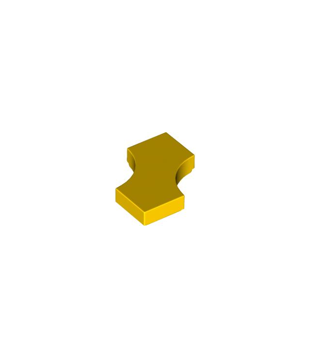 LEGO - Tegel, gemodificeerd 2 x 2 met twee 1 x 1 gebogen uitsparingen (dubbele pijl) - Yellow | N