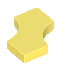 LEGO - Tegel, gemodificeerd 2 x 2 met twee 1 x 1 gebogen uitsparingen (dubbele pijl) - Bright Light Yellow | N - Thumbnail
