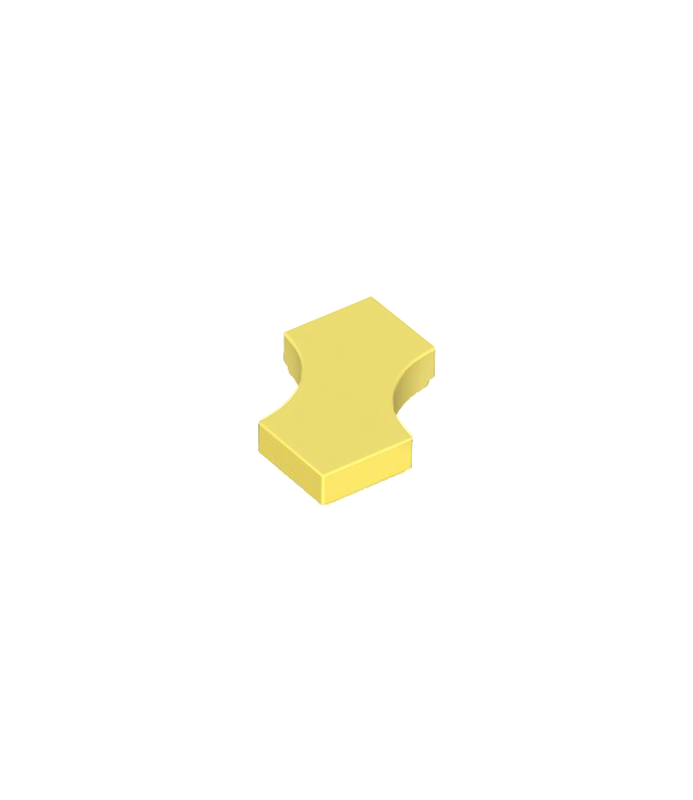 LEGO - Tegel, gemodificeerd 2 x 2 met twee 1 x 1 gebogen uitsparingen (dubbele pijl) - Bright Light Yellow | N