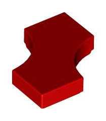 LEGO - Tegel, gemodificeerd 2 x 2 met twee 1 x 1 gebogen uitsparingen (dubbele pijl) - Red | N - Thumbnail