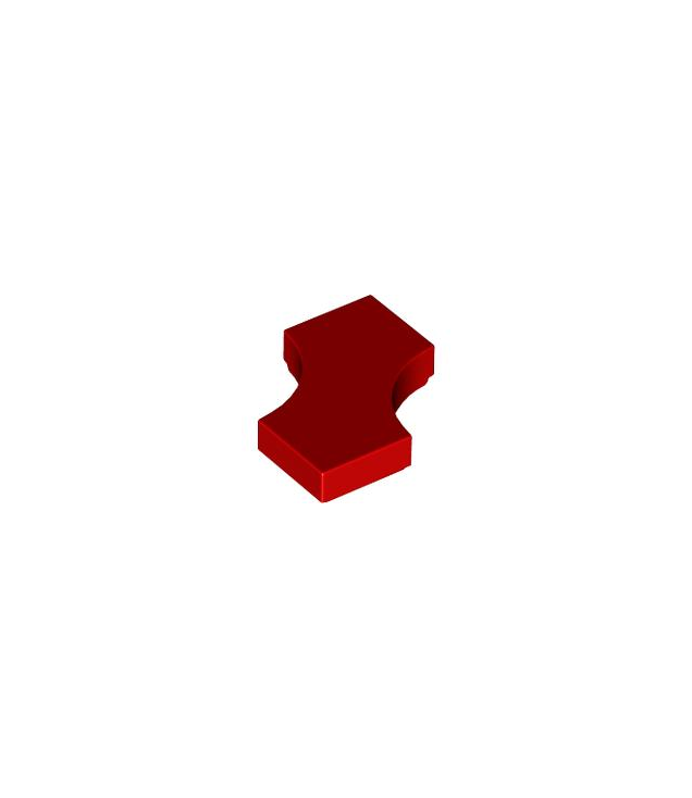 LEGO - Tegel, gemodificeerd 2 x 2 met twee 1 x 1 gebogen uitsparingen (dubbele pijl) - Red | N