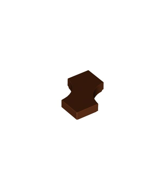 LEGO - Tegel, gemodificeerd 2 x 2 met twee 1 x 1 gebogen uitsparingen (dubbele pijl) - Reddish Brown | N