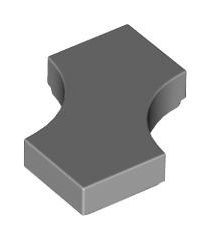 LEGO - Tegel, gemodificeerd 2 x 2 met twee 1 x 1 gebogen uitsparingen (dubbele pijl) - Light Bluish Gray | N - Thumbnail