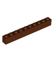 LEGO - Steen 1 x 10 - Reddish Brown | N - Thumbnail