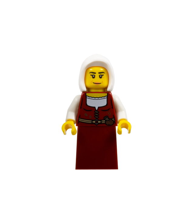 LEGO - Herbergierster – donkerrode jurk, witte kap - | N