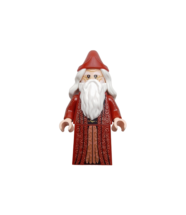 LEGO - Albus Perkamentus – donkerrode robe, wit haar, bedrukte armen - | N