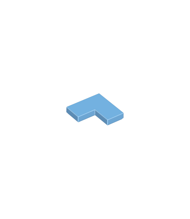 LEGO - Tegel 2 x 2 hoek - Medium Blue | N