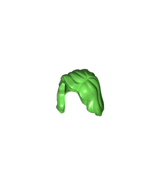 LEGO - Minifiguur-haar vrouw halflang met lok over rechter schouder - Bright Green | N