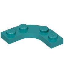 LEGO - Plaat, ronde hoek 3 x 3 met 2 x 2 gebogen uitsparing - Dark Turquoise | N - Thumbnail