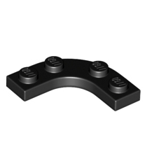 LEGO - Plaat, ronde hoek 3 x 3 met 2 x 2 gebogen uitsparing - Black | N - Thumbnail