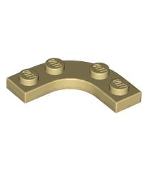 LEGO - Plaat, ronde hoek 3 x 3 met 2 x 2 gebogen uitsparing - Tan | N - Thumbnail