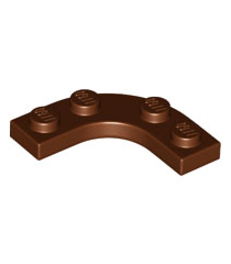 LEGO - Plaat, ronde hoek 3 x 3 met 2 x 2 gebogen uitsparing - Reddish Brown | N - Thumbnail