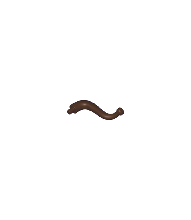 LEGO - Olifantstaart / slurf met staafuiteinde en korte gebogen punt - Dark Brown | N