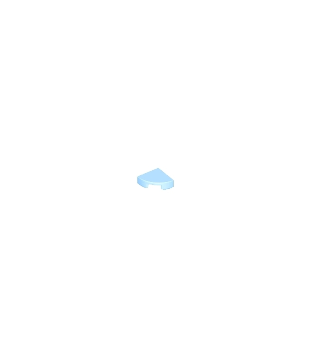 LEGO - Tegel, rond 1 x 1 kwart - Bright Light Blue | N