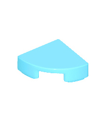 LEGO - Tegel, rond 1 x 1 kwart - Medium Azure | N - Thumbnail