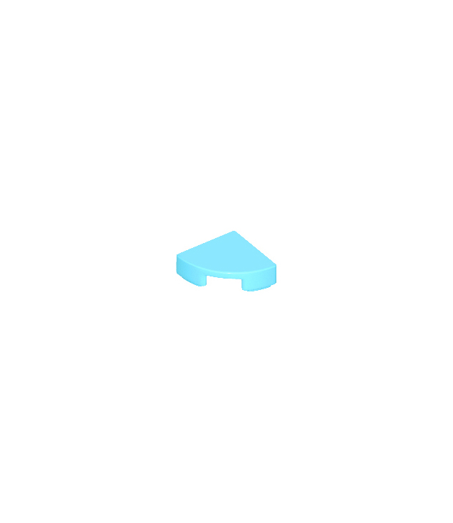 LEGO - Tegel, rond 1 x 1 kwart - Medium Azure | N
