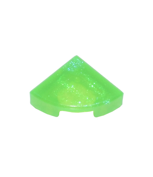 LEGO - Tegel, rond 1 x 1 kwart - Satin Trans-Bright Green | N