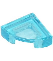 LEGO - Tegel, rond 1 x 1 kwart - Trans-Light Blue | N - Thumbnail