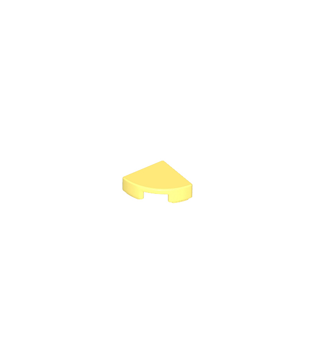 LEGO - Tegel, rond 1 x 1 kwart - Bright Light Yellow | N